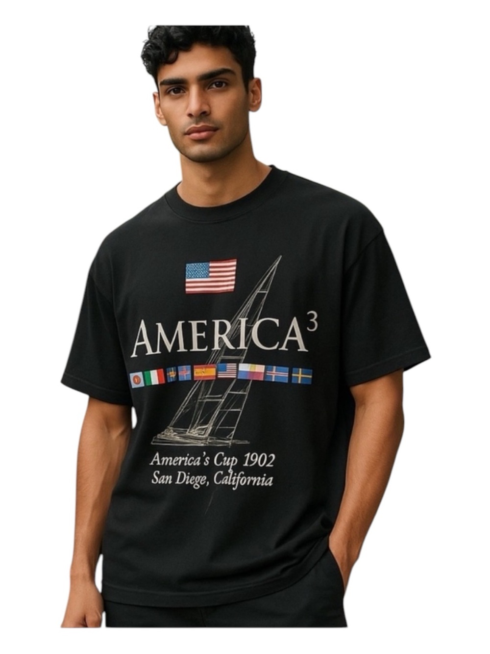 RARE HTF  1992 USA Hosting Country, San Diego,sailing for The Cup UNISEX  size S